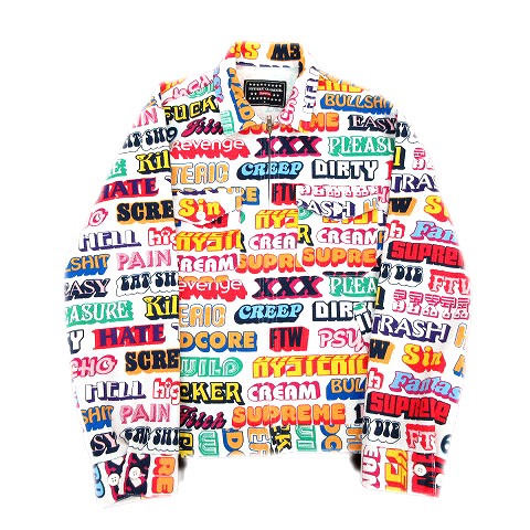 17AW シュプリーム ヒステリックグラマー Supreme × Hysteric Glamour  Text Work Jacket を￥11,000-で買い取りました。※当社規定ABランク商品