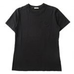 極美品 20AW モンクレール MONCLER Logo-patched T-shirt ロゴパッチ Tシャツ カットソー 半袖 丸首 F20938C75900 V8161 サイズS 黒 ブラック レディース 買い取りさせて頂きました♪