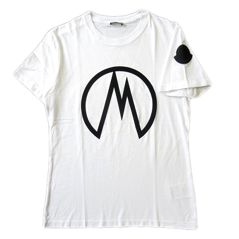 極美品 モンクレール MONCLER Logo T-shirt ロゴ Tシャツ カットソー 半袖 丸首 F20938C78410 V8161 サイズS 白 ホワイト レディース 買い取りさせて頂きました♪