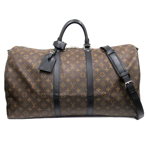 ルイヴィトン LOUIS VUITTON モノグラム マカサー キーポル バンドリエール 55 ボストン バッグ 旅行鞄 M56714 ブラウン×ブラック メンズ レディース 買い取りさせて頂きました♪