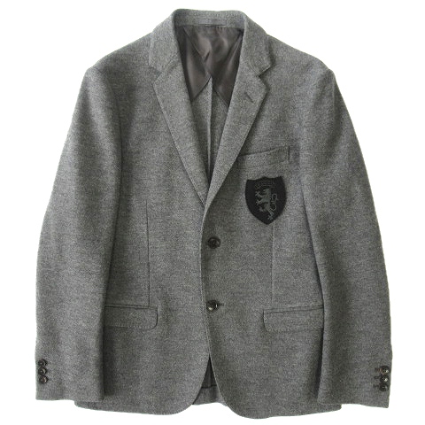 美品 グッチ GUCCI WOOL CASHMERE BLAZER JACKET ウール カシミヤ ブレザー ジャケット テーラード エンブレム 紋章 ロゴ 刺繍 フェルトワッペン ワンポイント 318148 Z4306 サイズ7-48R グレー メンズ 買い取りさせて頂きました♪