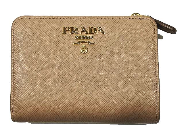 プラダ PRADA サフィアーノレザー ゴールド金具 2つ折り 財布 ウォレット バイカラー 1ML018 を買い取りさせて頂きました♪