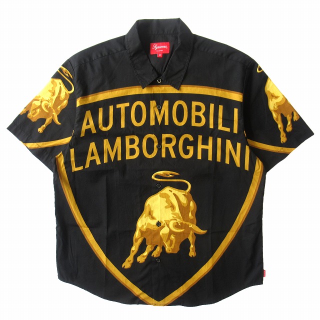 美品 20SS シュプリーム SUPREME Automobili Lamborghini S/S Shirt ランボルギーニ シャツ カットソー 半袖 闘牛 エンブレム ロゴ サイズM 黒 ブラック メンズ 買い取りさせて頂きました♪
