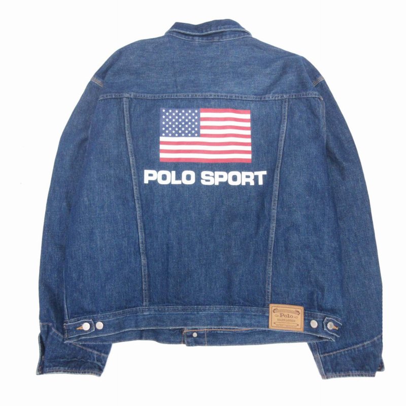 2019年製 ポロスポーツ POLO SPORT ラルフローレン 限定 復刻 星条旗 オーバーサイズ デニム ジャケット ロゴ バックプリント を買い取りさせて頂きました♪