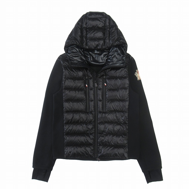 極美品 21AW モンクレール MONCLER "CARDIGAN" 切替 ダウン ジャケット ブルゾン ロゴ ワッペン G20979B00009 C9043 サイズM 黒 ブラック メンズ 買い取りさせて頂きました♪