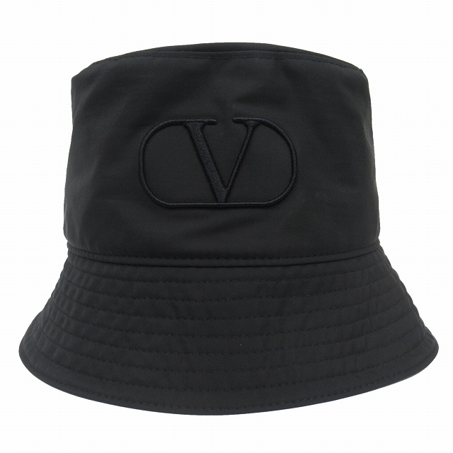 美品 ヴァレンティノ ガラヴァーニ VALENTINO GARAVANI "V Logo Bucket Hat" Vロゴ バケット ハット 帽子 刺繍 近年モデル WY2HGA11ISA サイズ57 黒 ブラック メンズ レディース ユニセックス 買い取りさせて頂きました♪
