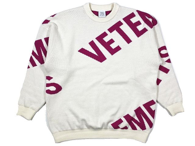 22AW ヴェトモン ベトモン VETEMENTS メリノウール マキシロゴ ニット セーター を買い取りさせて頂きました♪