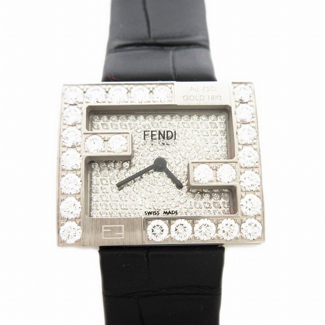 未使用品 世界50本限定 フェンディ FENDI フェンディマニア ダイヤモンド 18金 K18WG 腕時計 ウォッチ Au750 ホワイトゴールド FFロゴ クオーツ レザーバンド リミテッドエディション を買い取りさせて頂きました♪