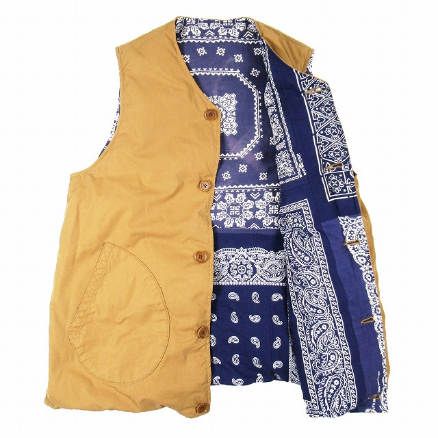 2021 ビズビム VISVIM ICT KORA DOWN VEST BANDANA コラ ダウン ベスト バンダナ ジャケット リバーシブル  パッチワーク ロゴ 総柄 アウター を買い取りさせて頂きました♪ | ブランド品 古着の高価買取｜ベクトルマークスラッシュ｜広島 リサイクルショップ