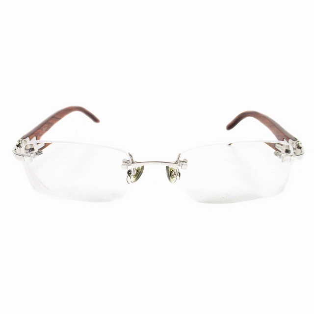 カルティエ Cartier 140b ウッドテンプル リムレス メガネ めがね 眼鏡 2C ロゴ フチなし アイウェア スイッチング 切替 ブラウン を買い取りさせて頂きました♪