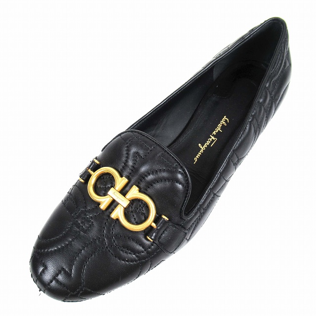 サルヴァトーレフェラガモ Salvatore Ferragamo 近年モデル アルヴァーノ ガンチーニ ビット キルティング ローファー ビジネス シューズ レザー 刺繍 ロゴ ローヒール 靴 を買い取りさせて頂きました♪