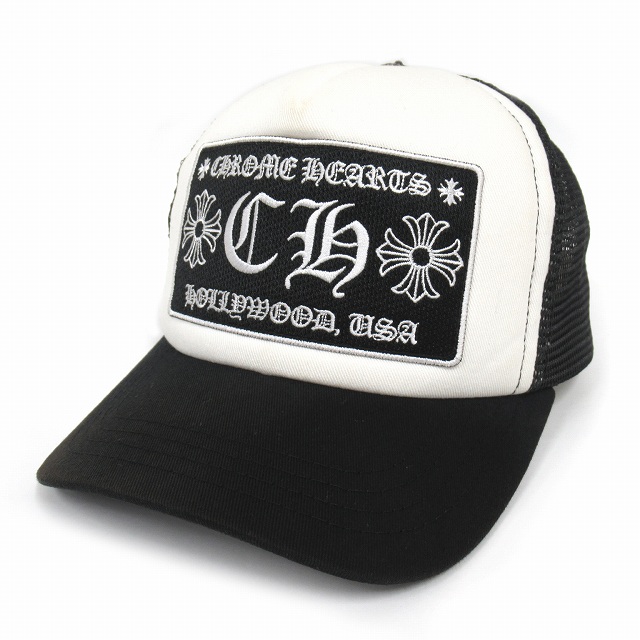 CHROME HEARTS クロムハーツ TRUCKER CAP CHロゴパッチトラッカーメッシュキャップ 帽子 ブラック