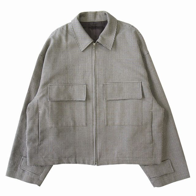 美品 20SS シュタイン stein "Over Sleeve Zip Jacket" オーバースリーブ ジップ ジャケット ブルゾン 千鳥柄 135-2 サイズS グレージュ系 メンズ 買い取りさせて頂きました♪