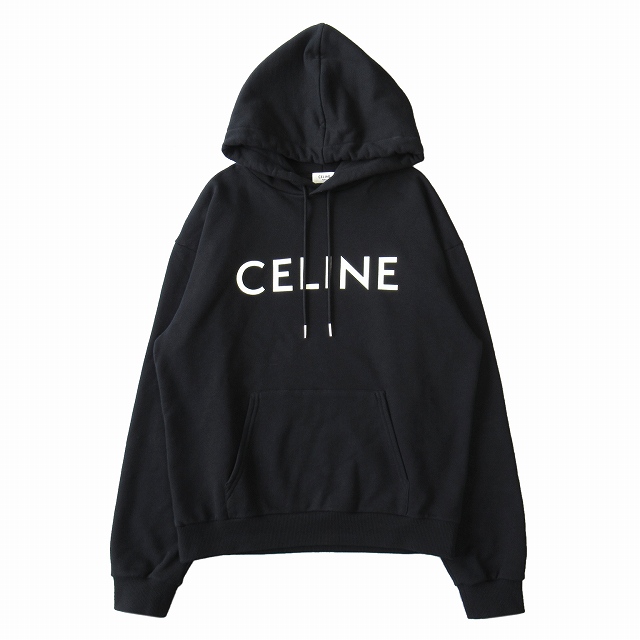 美品 セリーヌ CELINE by Hedi Slimane "ルーズスウェットシャツ" プルオーバー パーカー カットソー 長袖 ロゴ エディ期 2Y321670Q サイズM 黒 ブラック メンズ 買い取りさせて頂きました♪