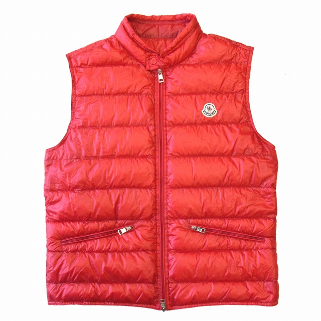 モンクレール MONCLER "GUI GILET" ギュイ ジレ ダウン ベスト ジャケット ブルゾン ロゴ サイズ4 赤 レッド メンズ 買い取りさせて頂きました♪