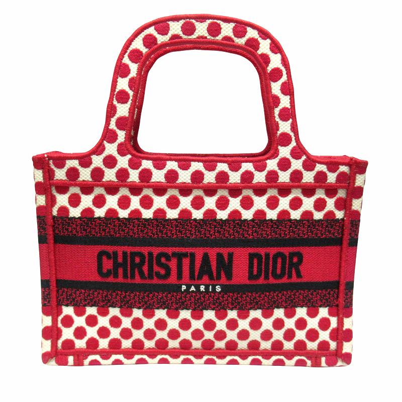 未使用品 クリスチャンディオール Christian Dior ブック トート ミニ バッグ ハンドバッグ ディオールアムール ロゴ ポルカドット エンブロイダリー スモール 買い取りさせて頂きました♪ リモード福山