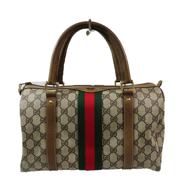 グッチ GUCCI オールドグッチ ヴィンテージ ミニボストンバッグ シェリーライン GG柄 カバン を買い取りさせて頂きました♪