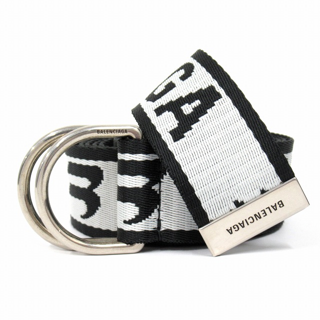 極美品 バレンシアガ BALENCIAGA "D RING BELT" Dリング ベルト ロゴ 近年モデル 703137 ライトグレー/ブラック メンズ レディース ユニセックス 買い取りさせて頂きました♪ リモード福山