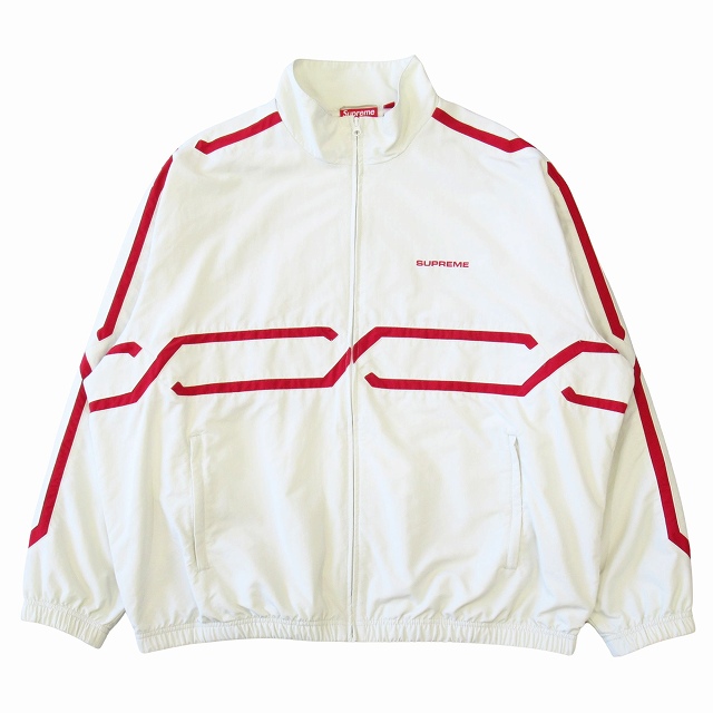 極美品 24SS シュプリーム SUPREME "Inset Link Track Jacket" インセット リンク トラック ジャケット ブルゾン ロゴ ジップアップ サイズXL ライトグレー 買い取りさせて頂きました♪ リモード福山