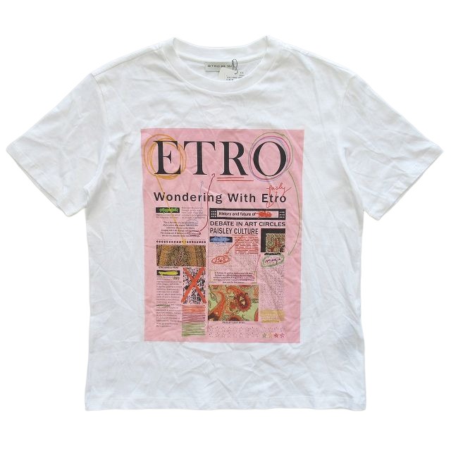 未使用品 20ss エトロ ETRO タブロイド紙 テキスト 記事 ロゴ グラフィック プリント Tシャツ を買い取りさせて頂きました♪