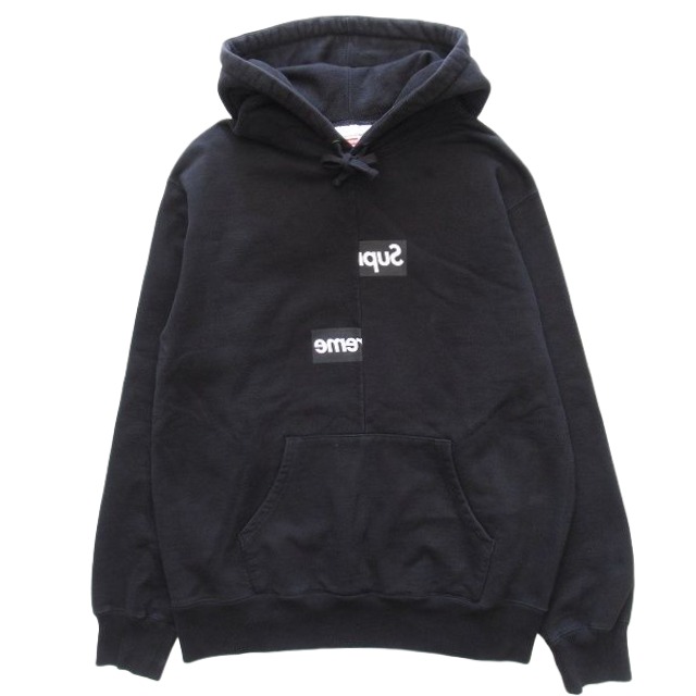 美品 18aw シュプリーム × コムデギャルソンシャツ SUPREME × COMME des GARCONS SHIRT Split Box Logo Hooded Sweatshirt Black スプリット ボックスロゴ フーディー スウェット パーカー を買い取りさせて頂きました♪