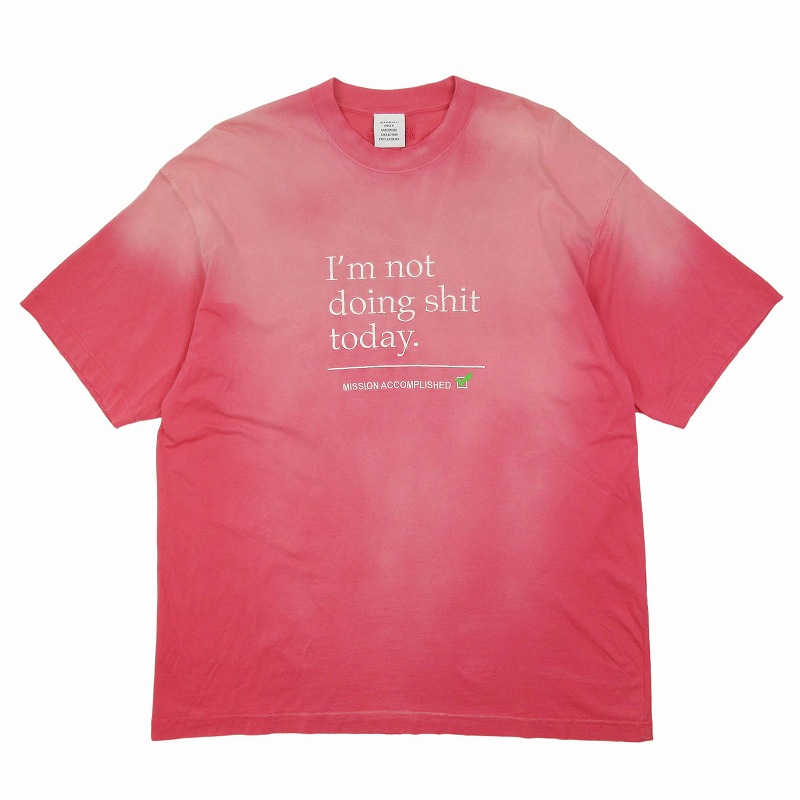 極美品 23SS ヴェトモン ベトモン VETEMENTS I'm Not Doing Shit Today T-shirt ダメージ加工 メッセージロゴ オーバーサイズ Tシャツ カットソー トップス COLLECTION コレクション UE63TR320P サイズS ピンク UNISEX ユニセックス を買い取りさせて頂きました♪