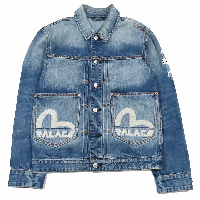 エヴィス EVISU × パレス Palace ロゴ刺繍 ダイスダイコックプリント レギュラーフィット デニムジャケット を買い取りさせて頂きました♪