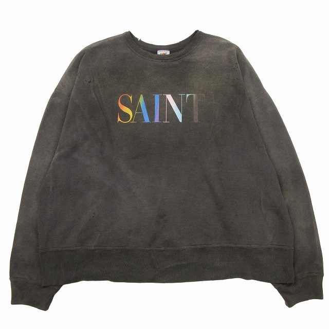 極美品 24AW セントマイケル SAINTMICHAEL SAINT Mxxxxxx CREW SWT RAINBOW SNT BLK クルーネック スウェット トレーナー  SM-YS1-0000-030 を買い取りさせて頂きました♪