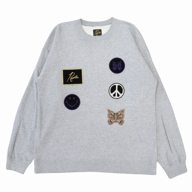 美品 22AW ニードルス ニードルズ Needles STUDIOUS 別注 "5ICONS PATCH SWEAT PO" 5アイコンズ パッチ スェット トレーナー カットソー 長袖 ロゴ ワッペン LQ378 サイズS グレー メンズ 買い取りさせて頂きました♪ リモード福山