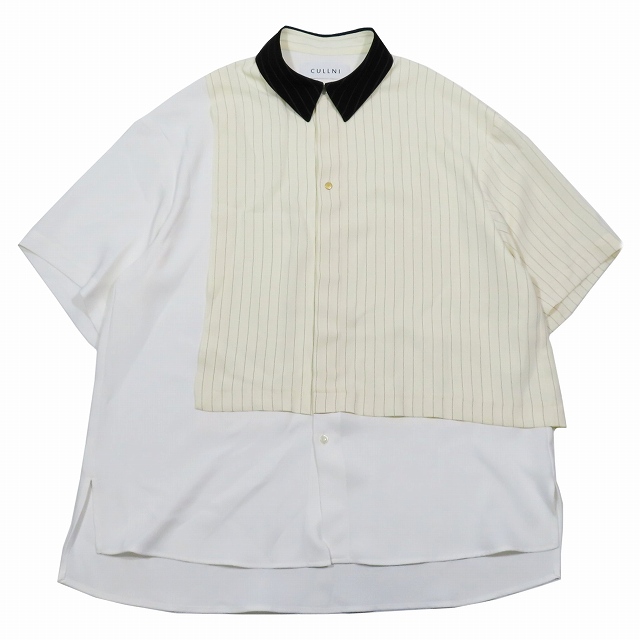 美品 24SS クルニ CULLNI Double Cloth Asymmetrical Stripe Short Sleeve Shirt を買い取りさせて頂きました♪