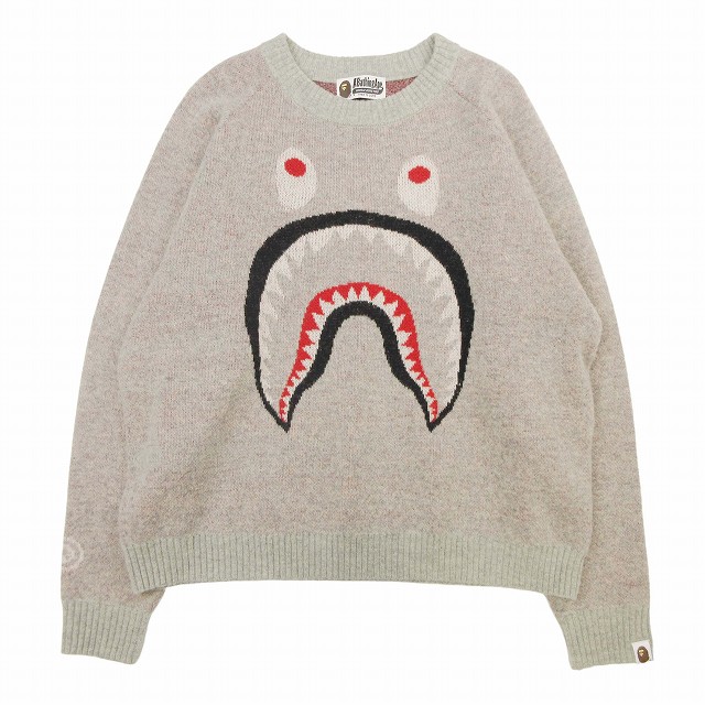 アベイシングエイプ A BATHING APE SHARK WOOL MIX SWEATER シャーク ウール ミックス セーター 長袖 ニット オーバーサイズ を買い取りさせて頂きました♪