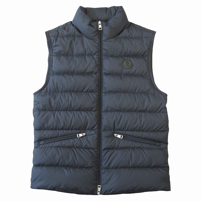 極美品 22AW モンクレール MONCLER "TREOMPAN GILET" トロンパン ジレ ダウン ベスト ジャケット ブルゾン ロゴ H20911A00277 サイズ0 黒 ブラック メンズ 買い取りさせて頂きました♪ リモード福山